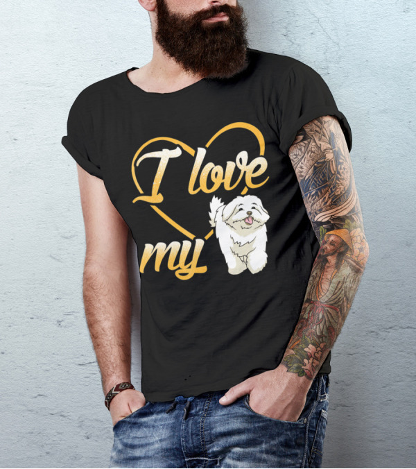 I Love My Maltese Dog Heart T-Shirt