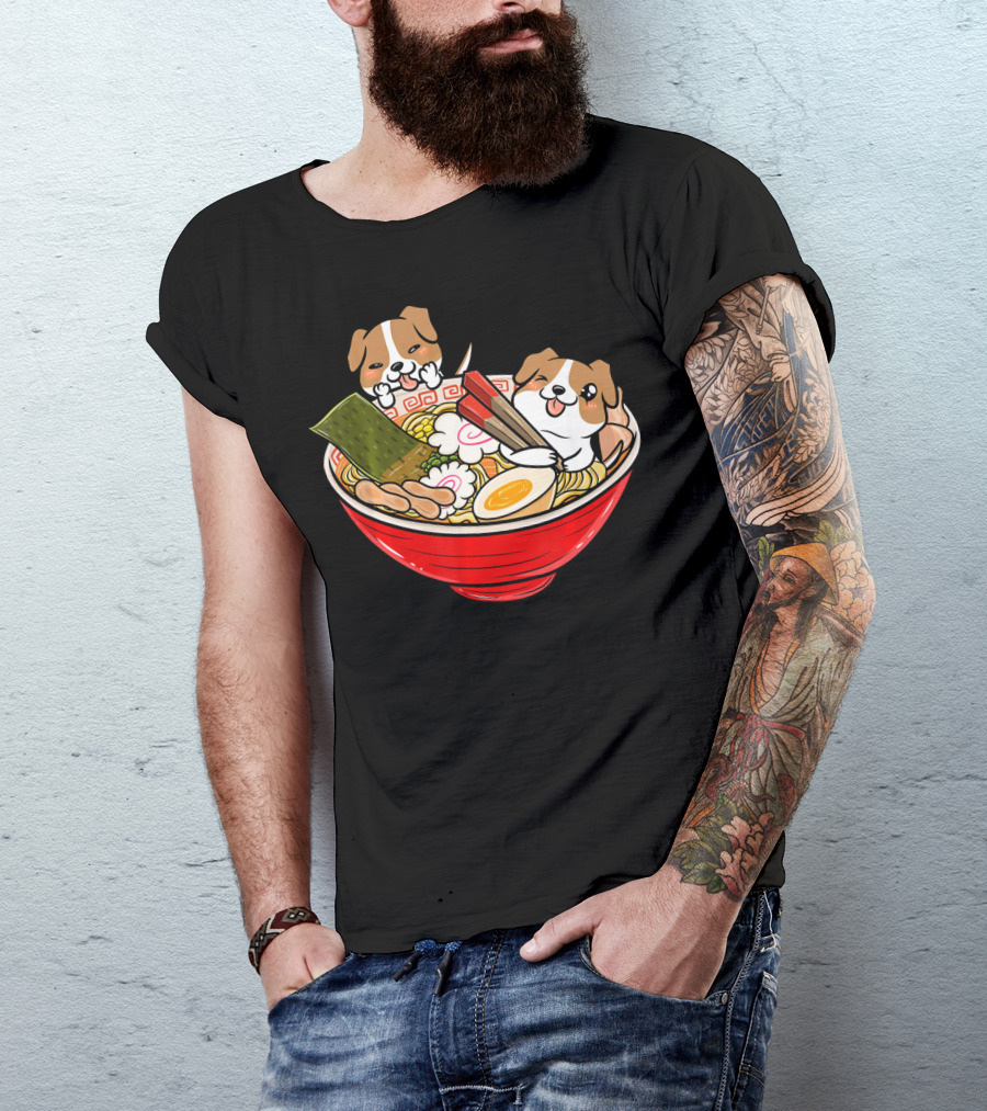 Jack Russell Terrier In Japanese Ramen Kawaii T-Shirt