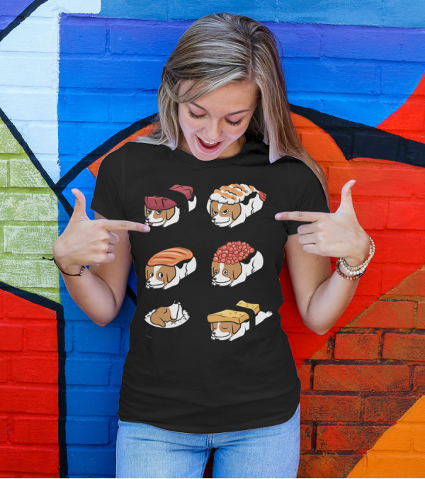 Jack Russell Terrier Nigiri Sushi Funny Dogs Collection T-Shirt