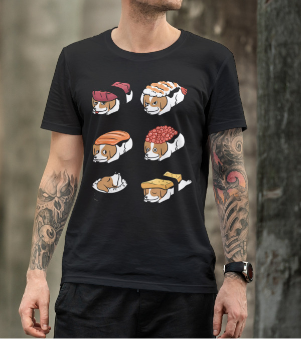 Jack Russell Terrier Nigiri Sushi Funny Dogs Collection T-Shirt