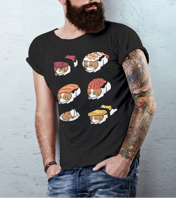 Jack Russell Terrier Nigiri Sushi Funny Dogs Collection T-Shirt