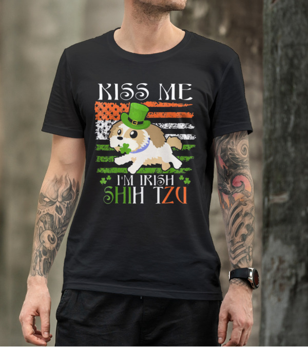 Kiss Me I'm Irish Shih Tzu St Patrick's Day T-Shirt