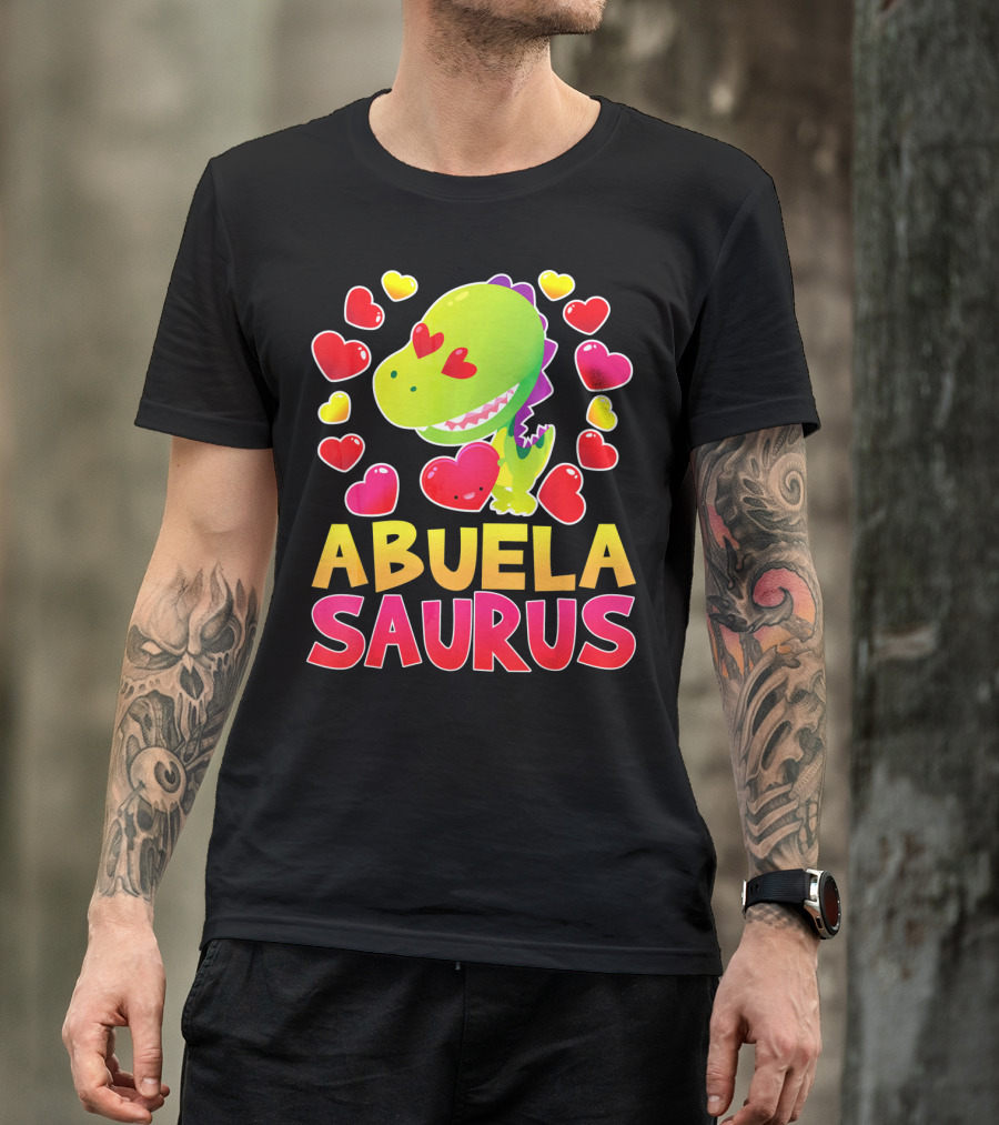 Abuelasaurus Valentines Day Heart Dino T-Shirt