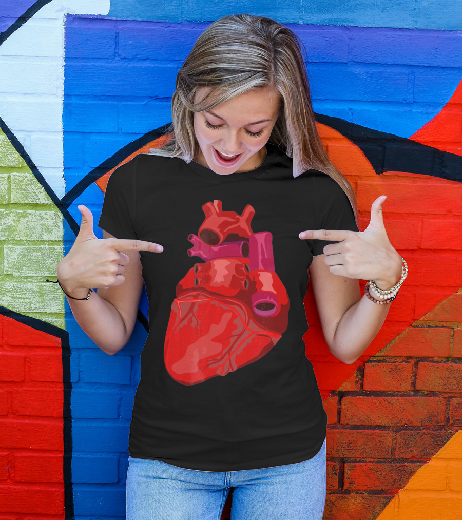 Anatomical Heart Funny Valentines Day Red Heart T-Shirt