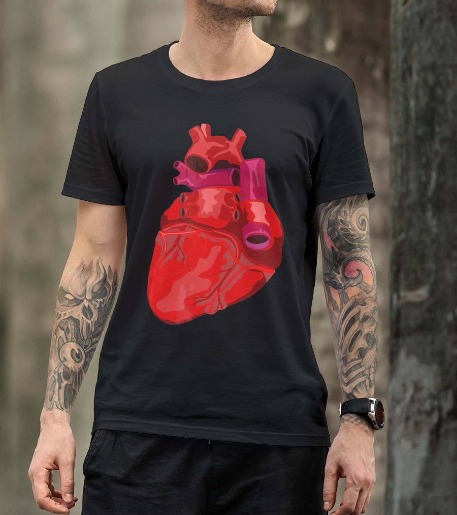 Anatomical Heart Funny Valentines Day Red Heart T-Shirt