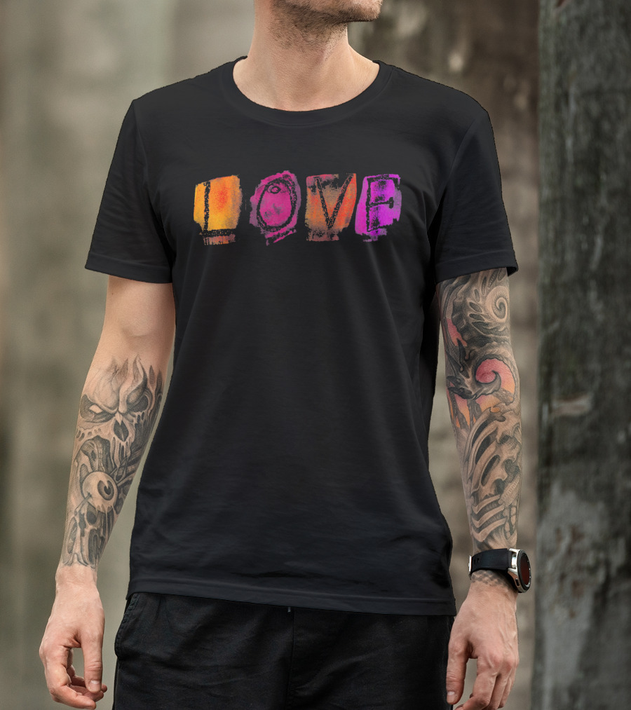 Love Colorful Watercolor Block Style Vibrant Letters T-Shirt