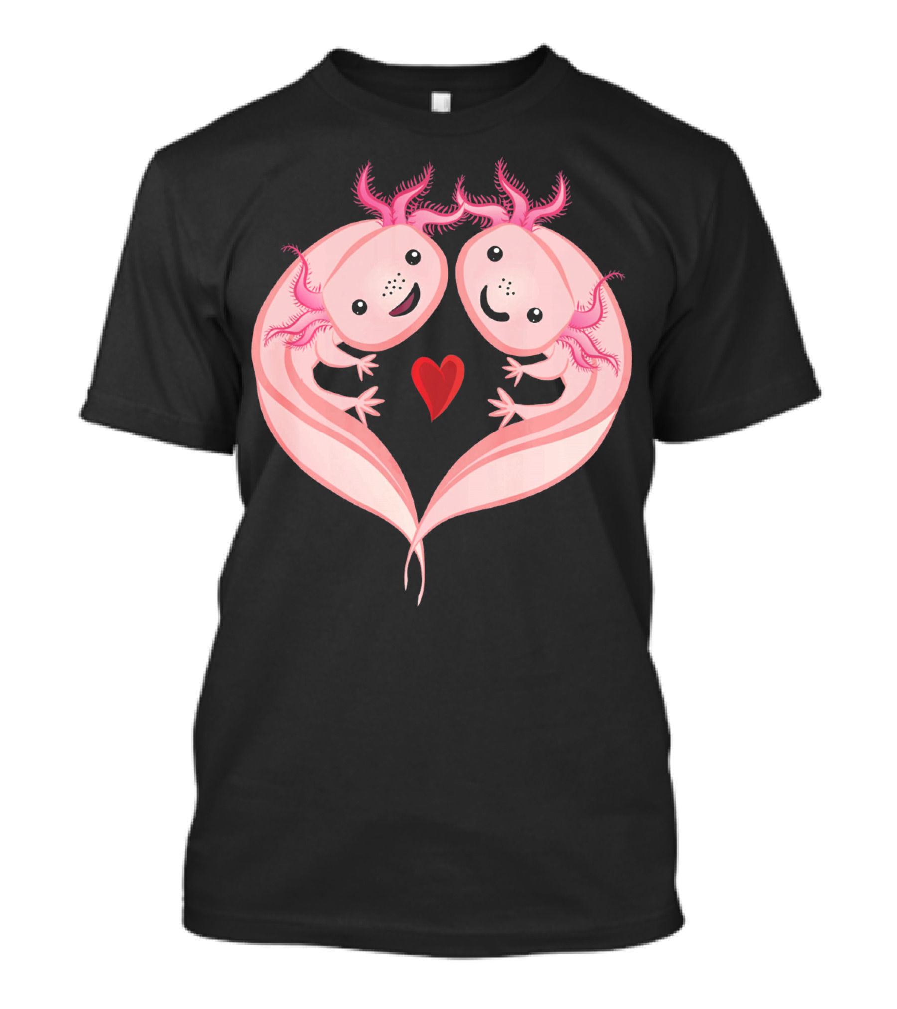 Axolotl Amphibian Love Heart Valentine T-Shirt