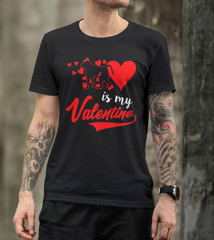 Baboon Love Heart Is My Valentine T-Shirt