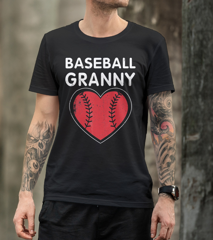Baseball Granny Heart Birthday Valentine T-Shirt