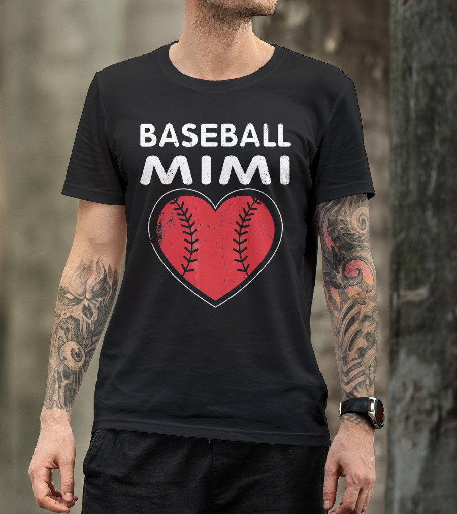 Baseball Mimi Heart Valentine T-Shirt