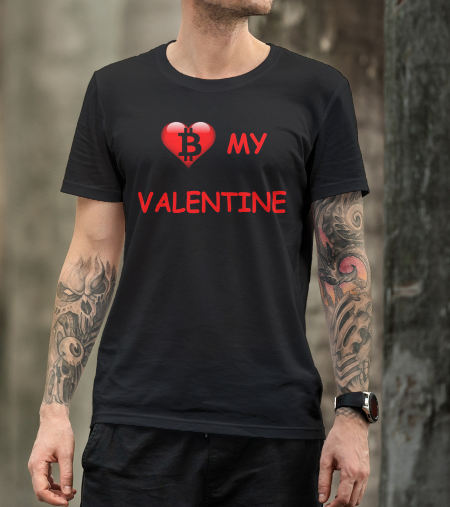 Be My Valentine Bitcoin Heart T-Shirt