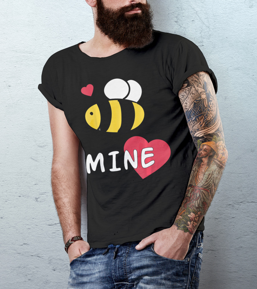 Bee Mine Valentine's Day Puns With Hearts T-Shirt