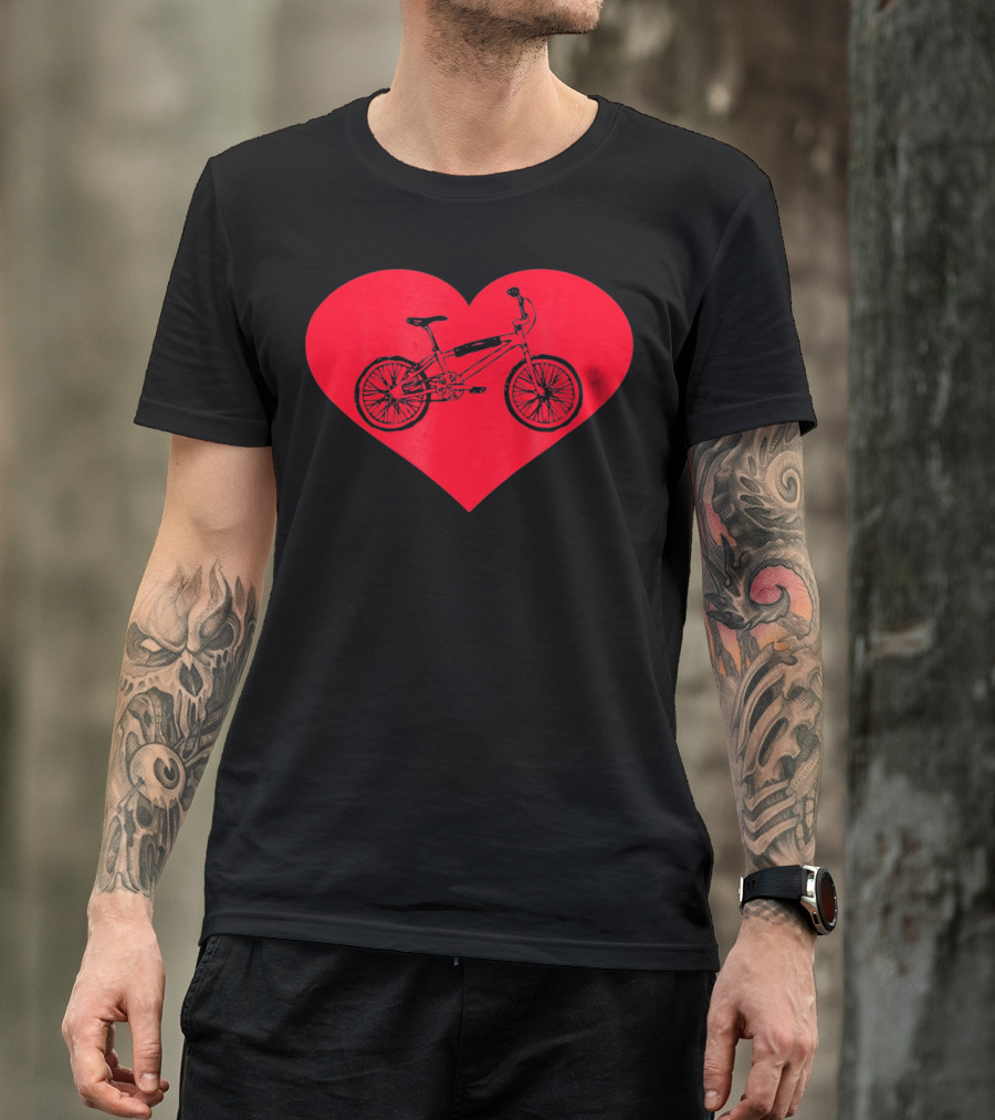 Bicycle In Red Heart Valentine T-Shirt
