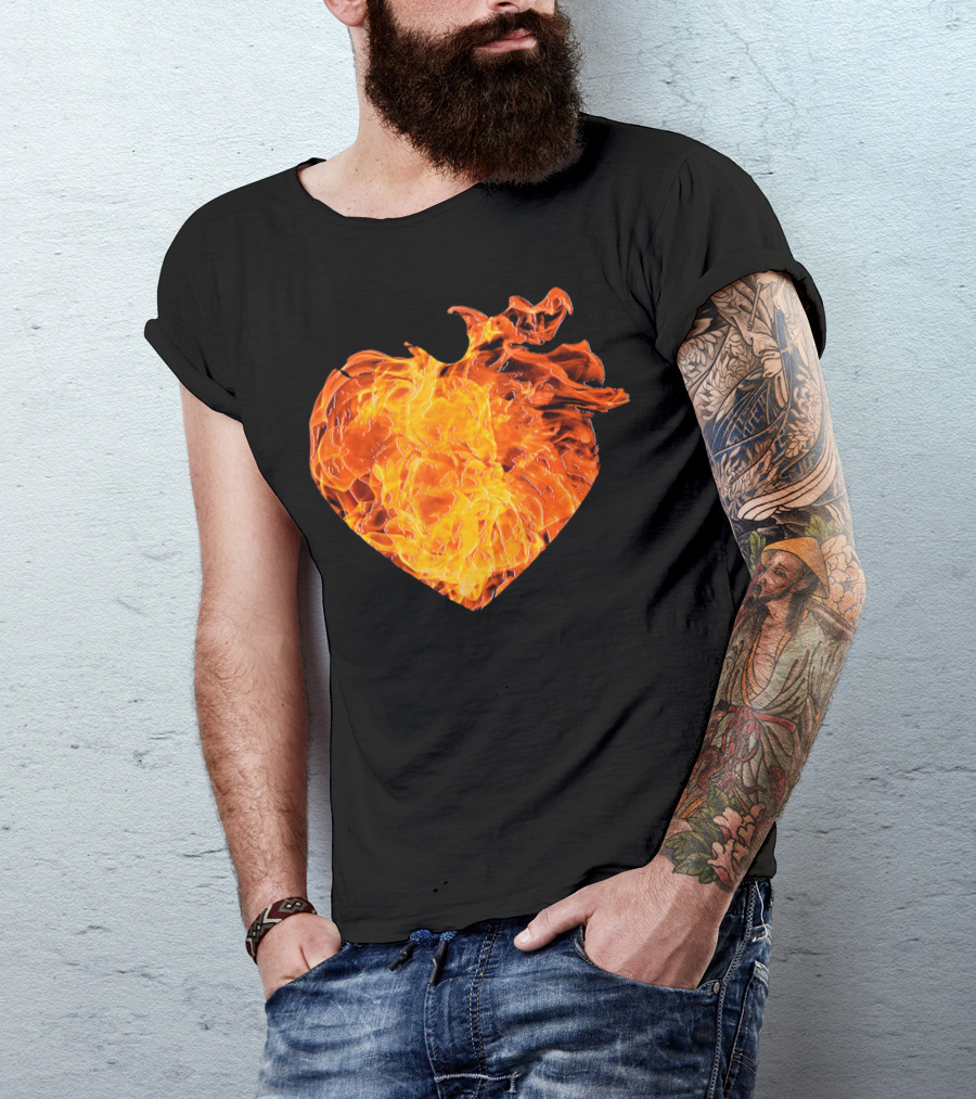 Valentines Day Big Heart Of Fire T-Shirt