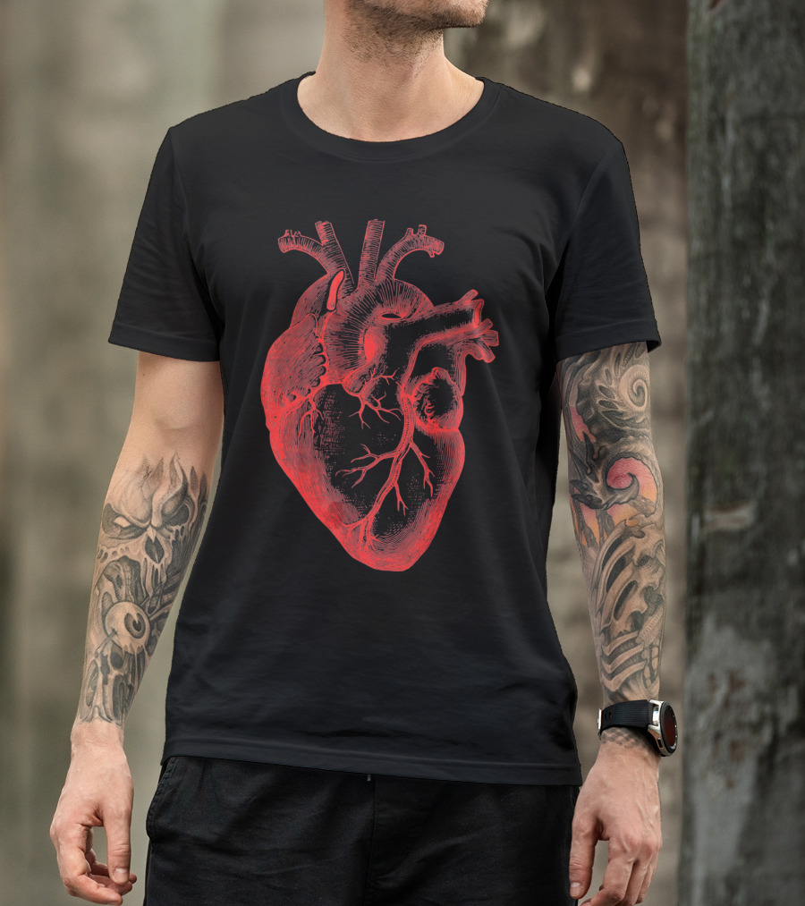 Boy Valentine Cool Men Anatomical Heart T-Shirt