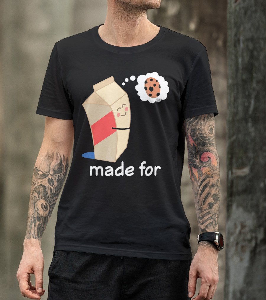 Couples Valentines Day Matching Made For Milk And Cookie T-Shirt