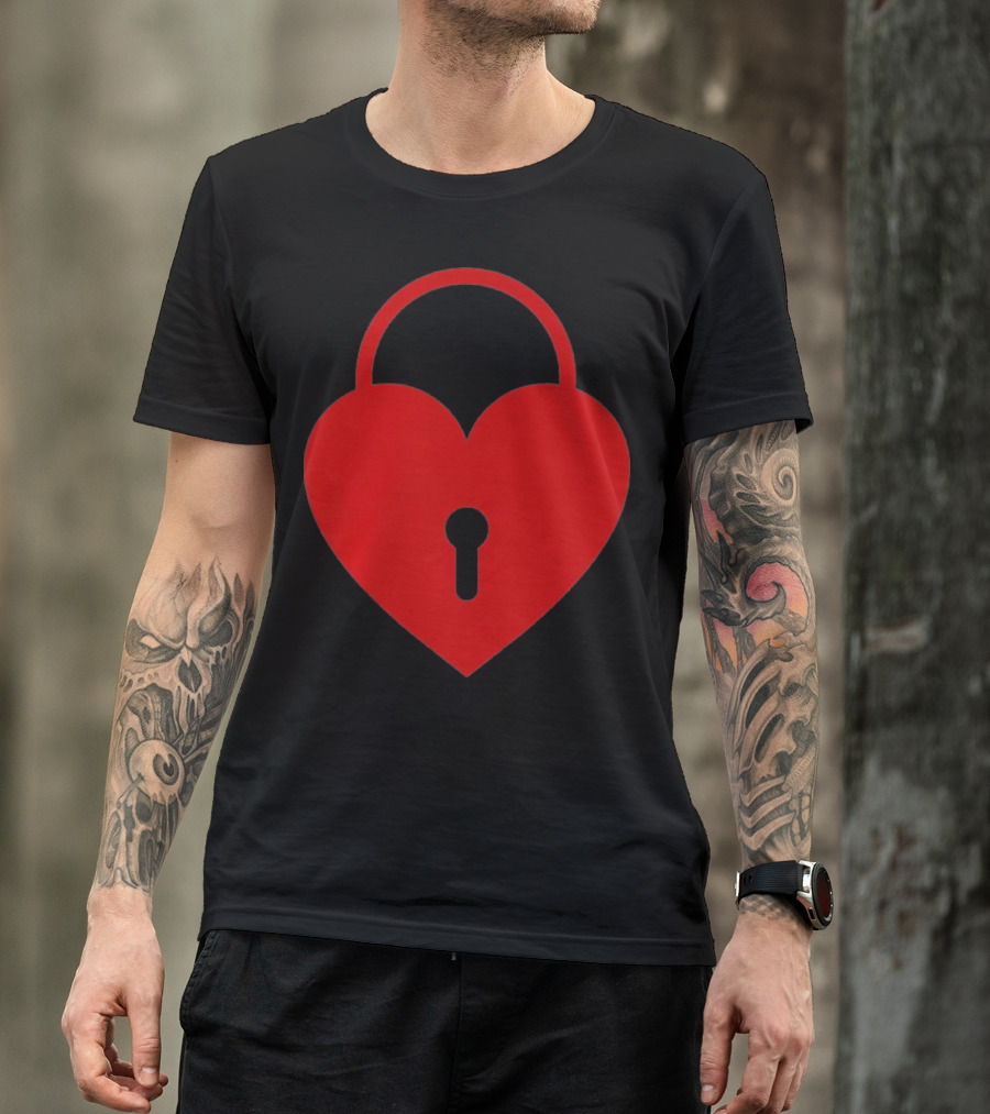 Valentines Day Heart Lock Key Symbol For Couples T-Shirt