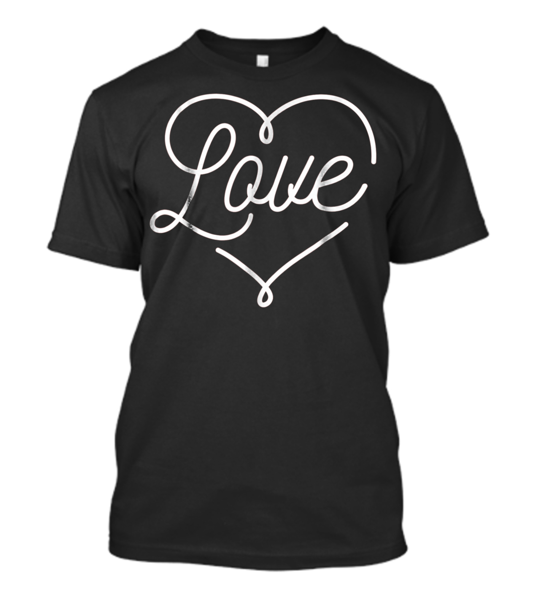 Love Cursive Heart Valentine's Day T-Shirt