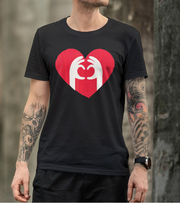 Valentines Day Cute Finger Heart Shape T-Shirt