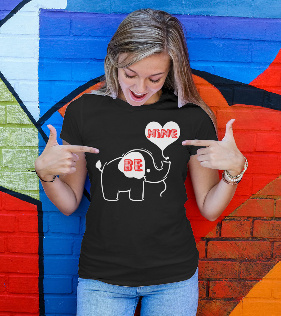 Be Mine Cute Valentines Day Elephant Balloon T-Shirt