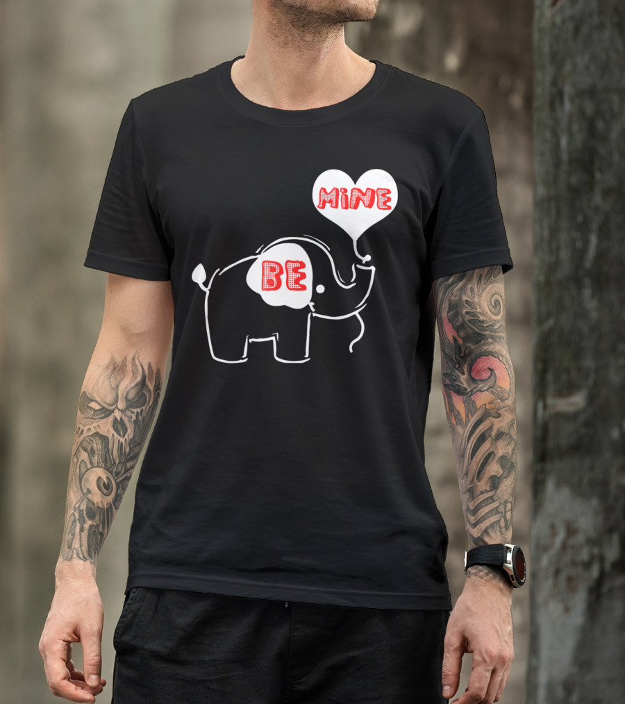 Be Mine Cute Valentines Day Elephant Balloon T-Shirt