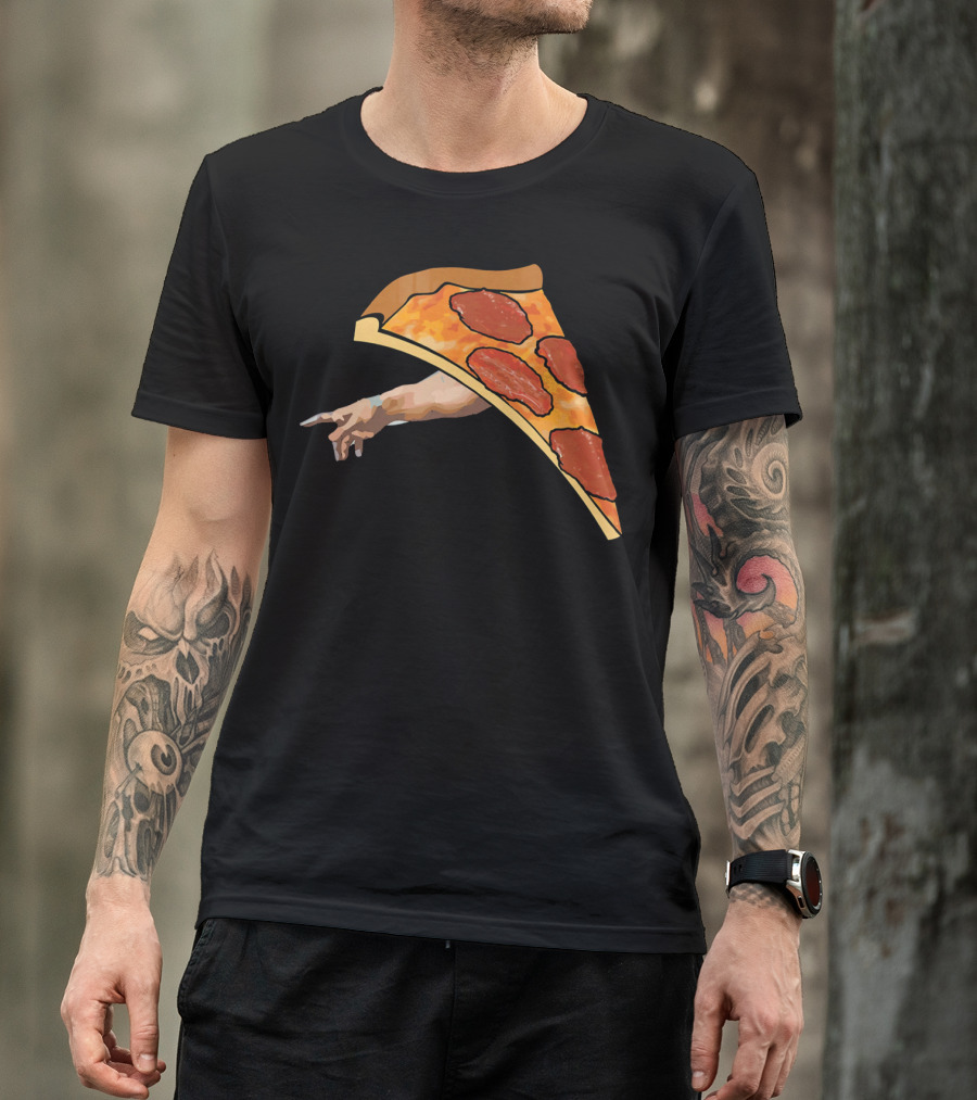 Couples Valentines Creation Of Adam Pineapple Pizza T-Shirt