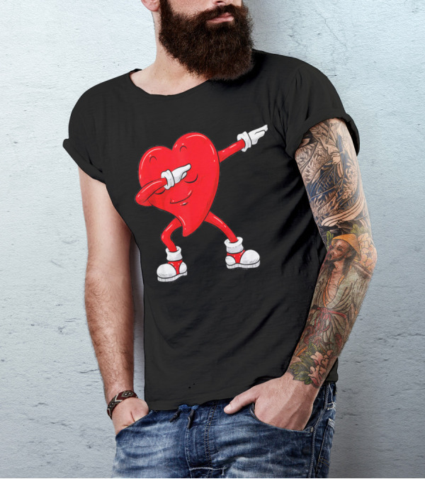 Dabbing Heart Valentine’s Day Dance Pose T-Shirt