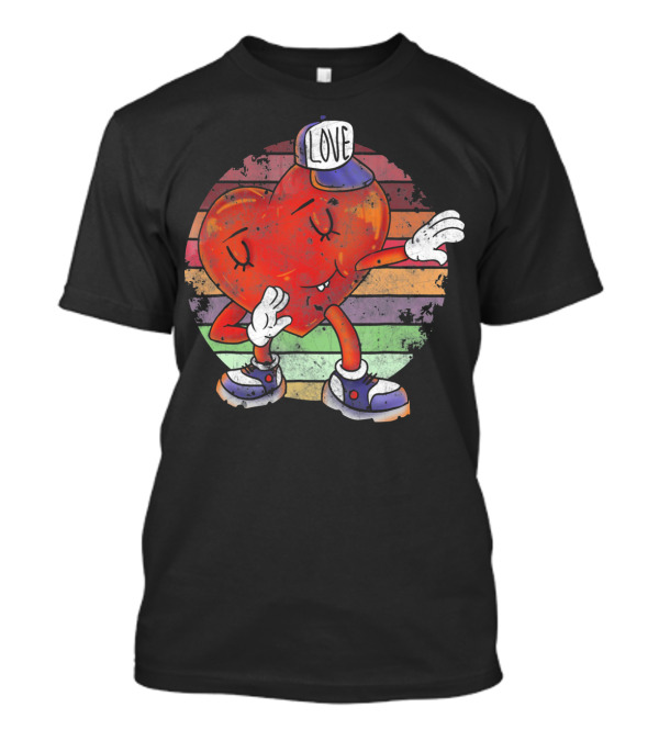 Love Dabbing Heart Valentines Day T-Shirt