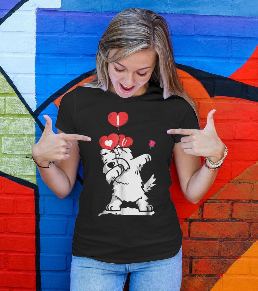 I Love U Dabbing Westie Valentine's Day T-Shirt