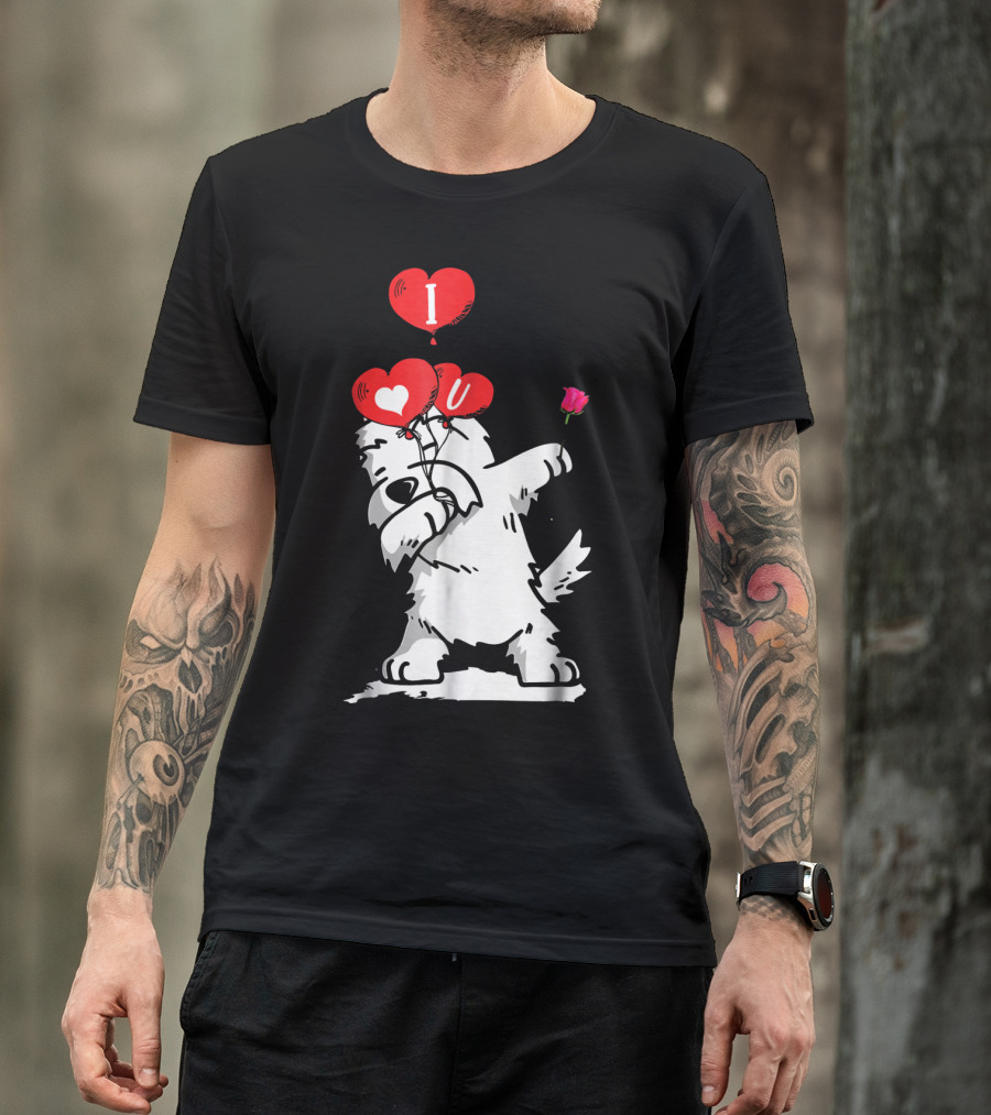 I Love U Dabbing Westie Valentine's Day T-Shirt