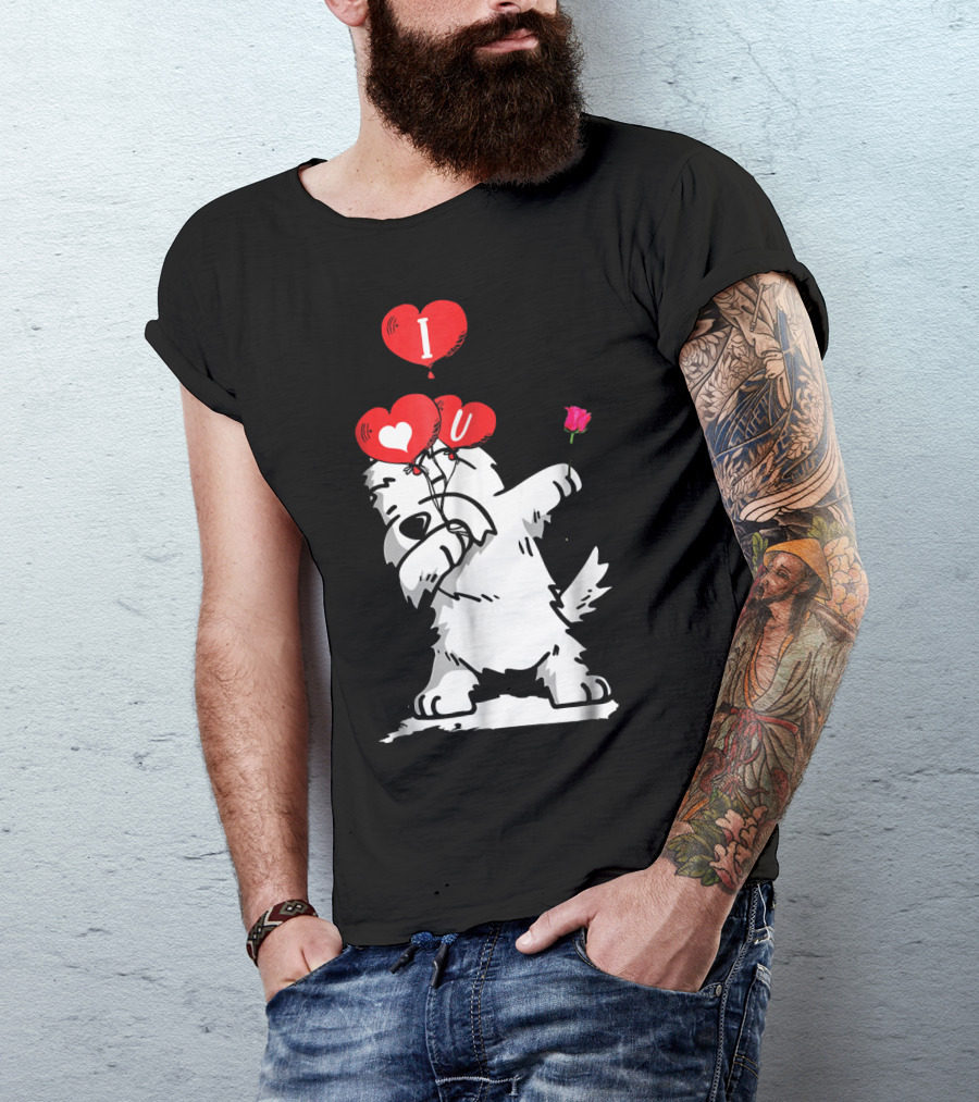 I Love U Dabbing Westie Valentine's Day T-Shirt