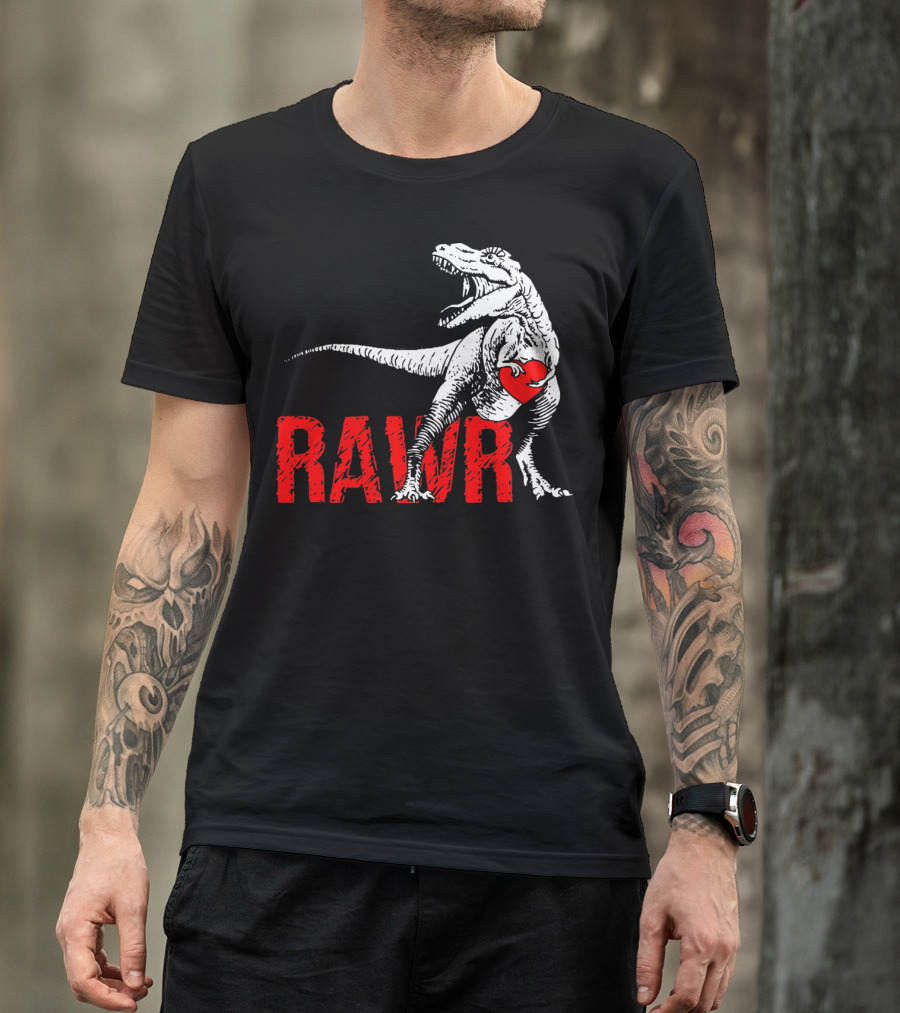 RAWR Dinosaur Valentine Heart T-Shirt