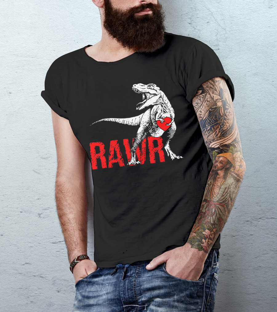 RAWR Dinosaur Valentine Heart T-Shirt