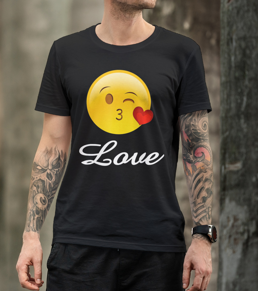 Love Emoji Valentines Day Heart Kiss T-Shirt