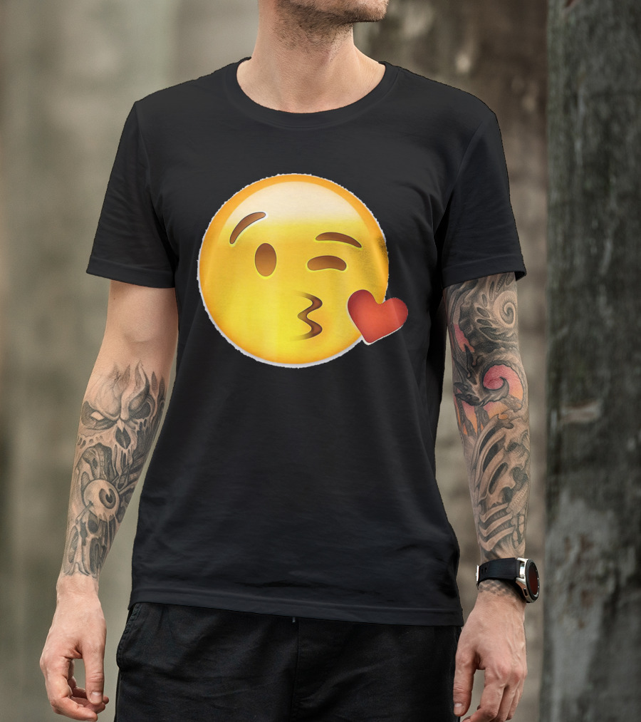 EmojiTees Blow Kiss Emoji Valentine T-Shirt