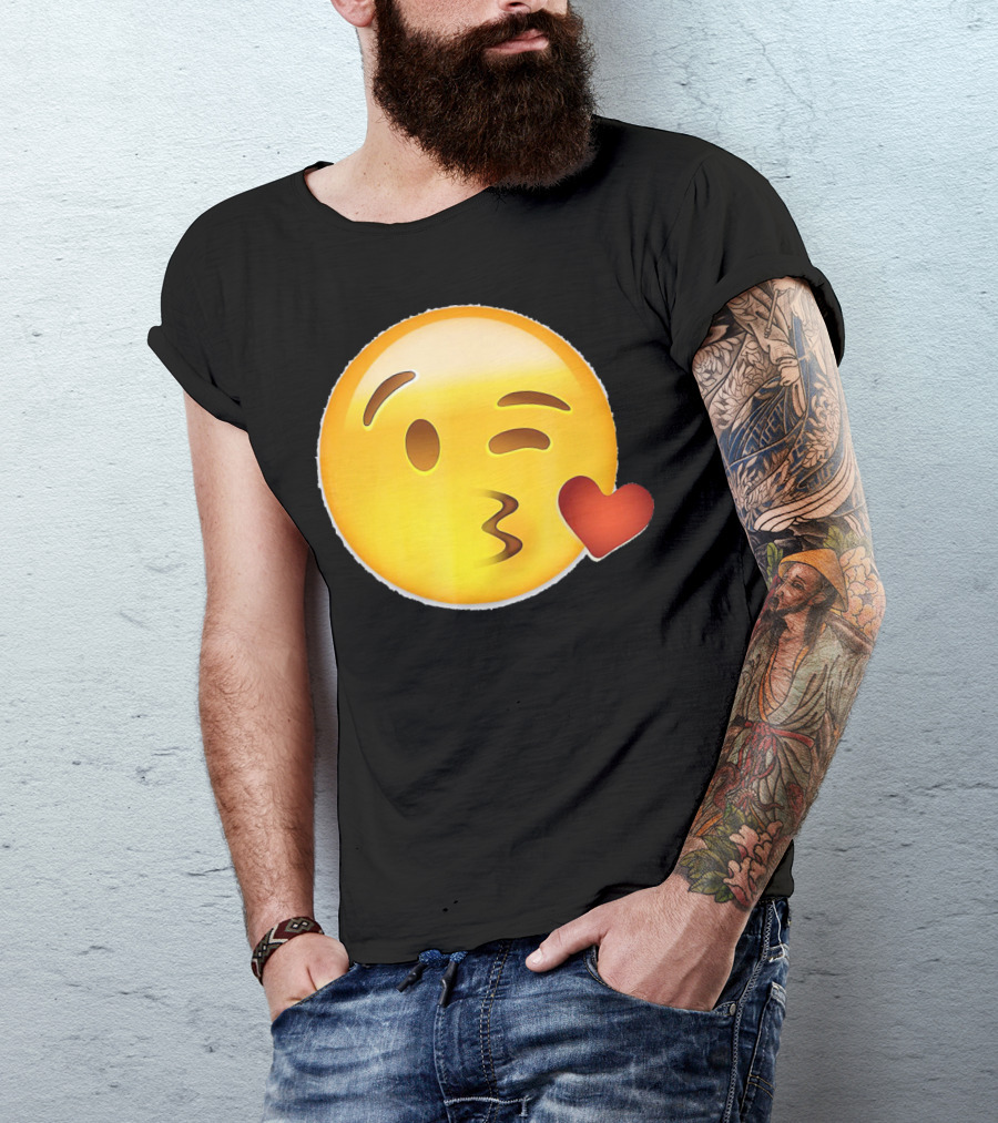 EmojiTees Blow Kiss Emoji Valentine T-Shirt