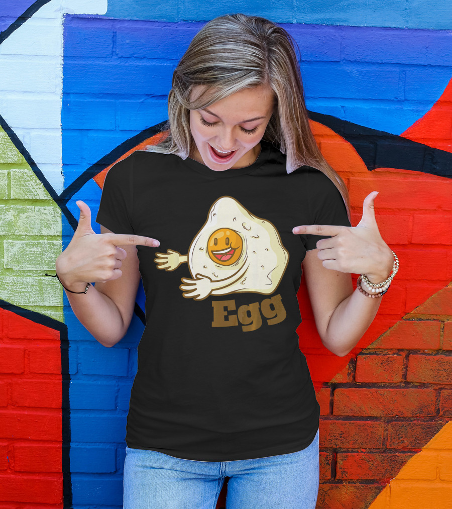 Funny Bacon And Egg Duo Valentines Hugging Egg T-Shirt