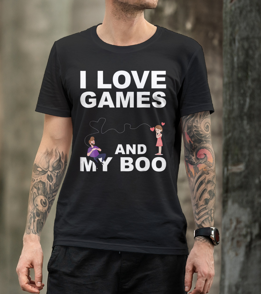 Valentines Day I Love Games And My Boo Funny T-Shirt