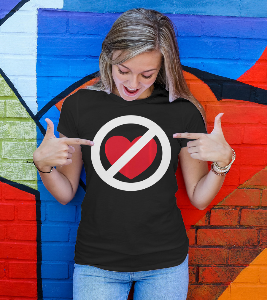 No Heart Symbol Anti Valentine Humor T-Shirt