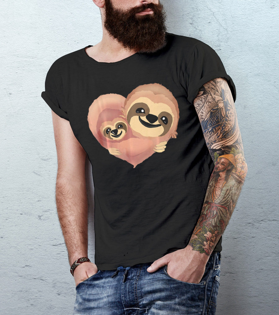 Valentine Sloth Heart Duo Love T-Shirt