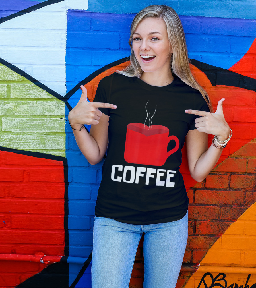 Funny Valentines Coffee Heart Mug Valentine's Day T-Shirt