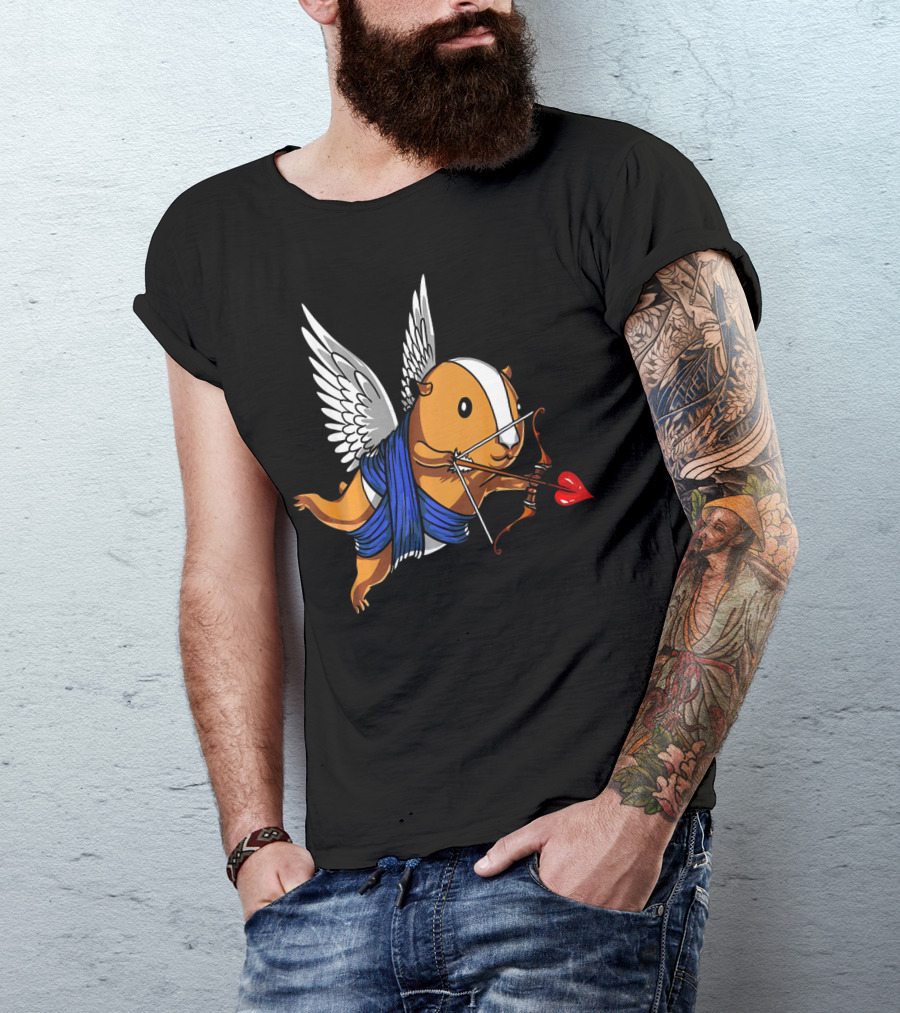 Guinea Pig Cupid Valentines Day Cute Women T-Shirt