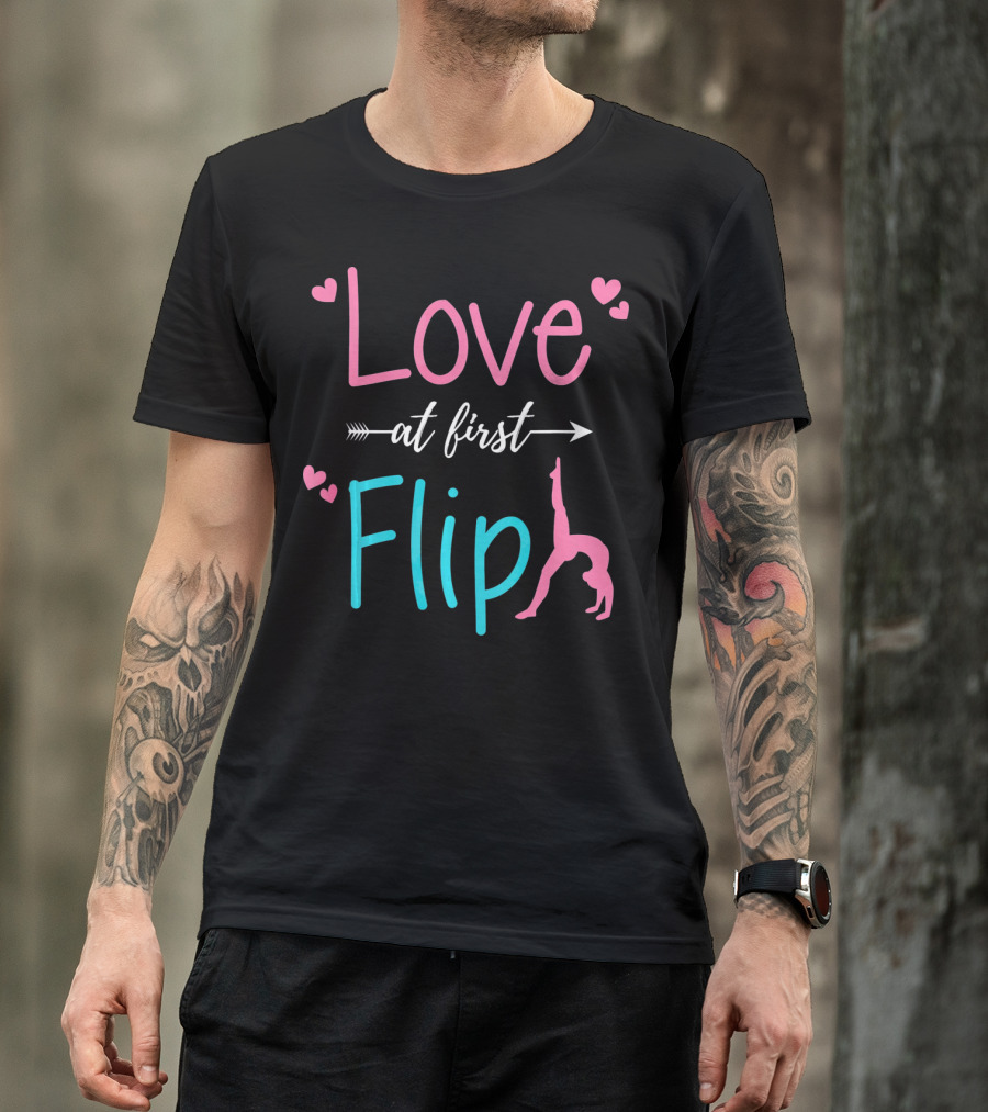 Love At First Flip Gymnastics Hearts Performance T-Shirt