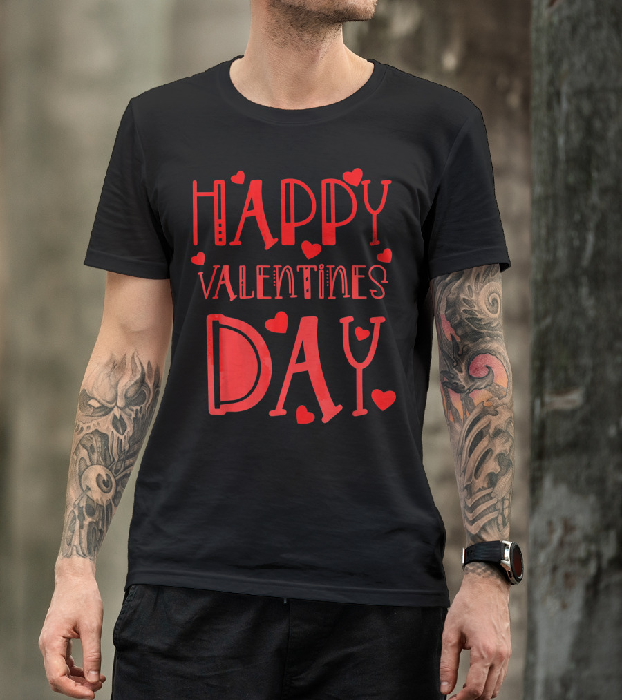 Happy Valentines Day Kids School Hearts T-Shirt
