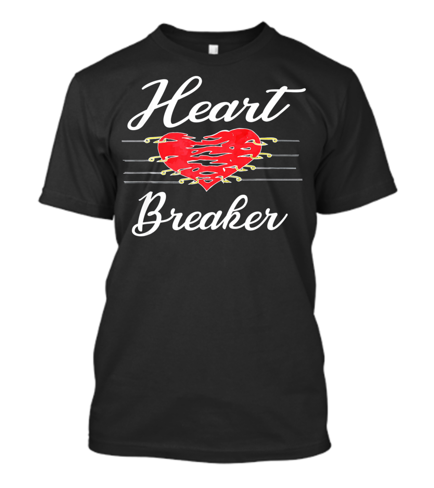 Heart Breaker Cute Funny Valentines Day Red Flaming Heart T-Shirt