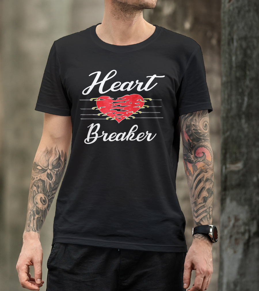 Heart Breaker Cute Funny Valentines Day Red Flaming Heart T-Shirt