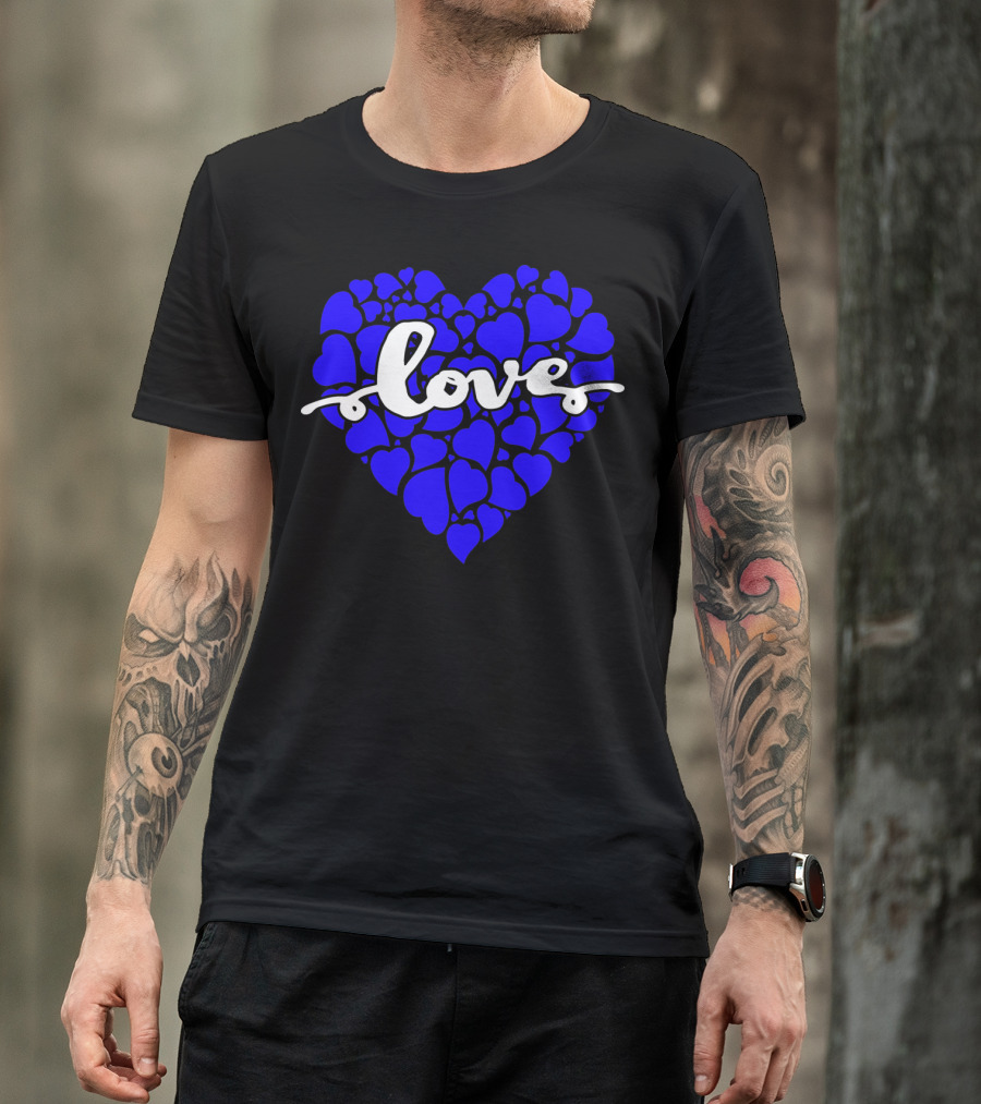 Love Heart Blue Valentines T-Shirt