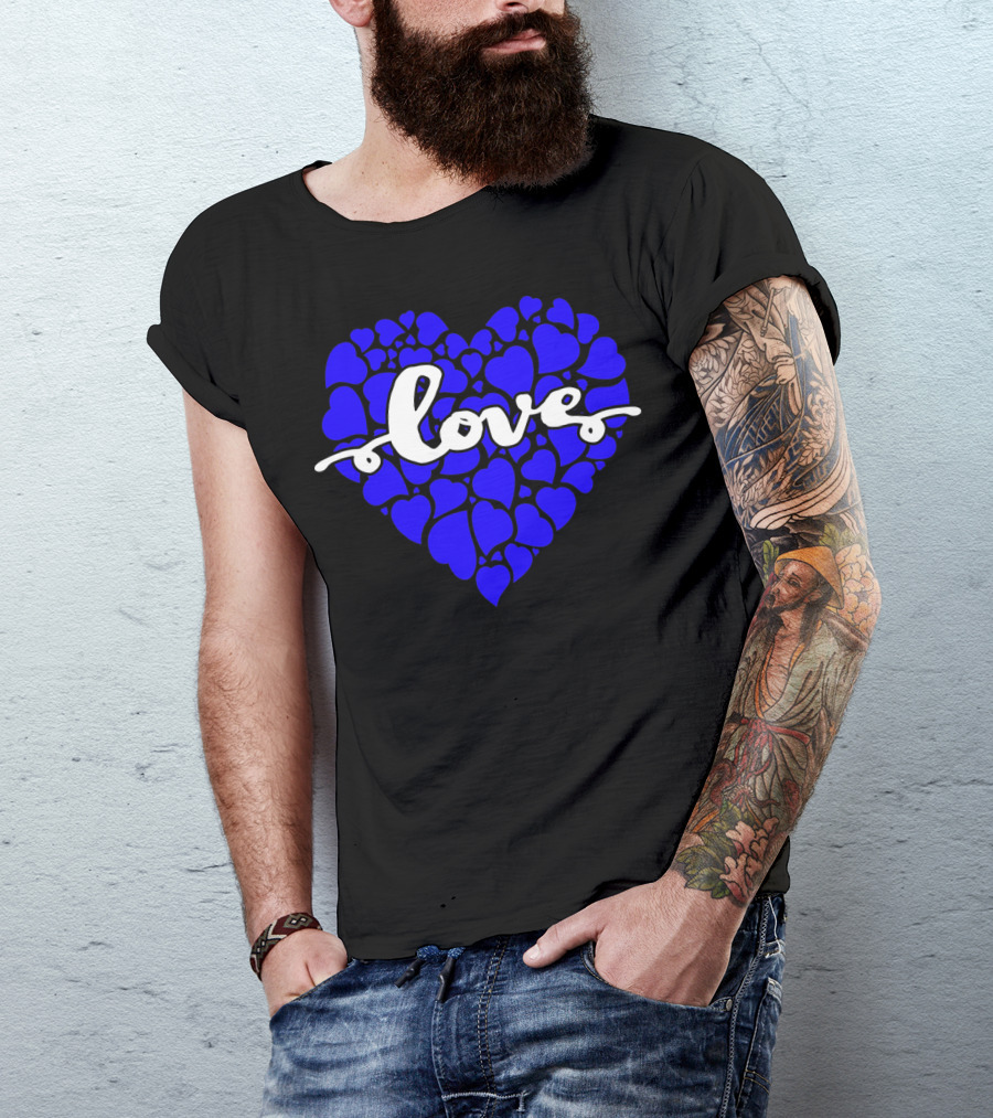Love Heart Blue Valentines T-Shirt