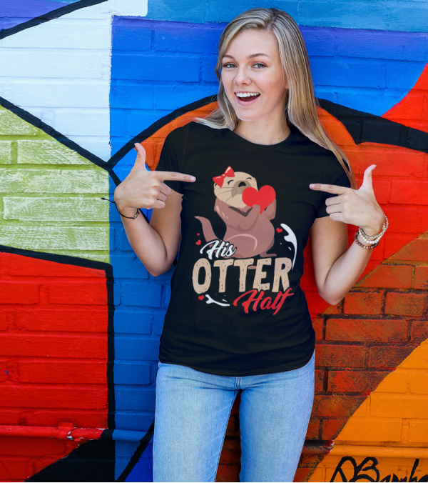 His Otter Half Valentines Day Heart And Bow T-Shirt