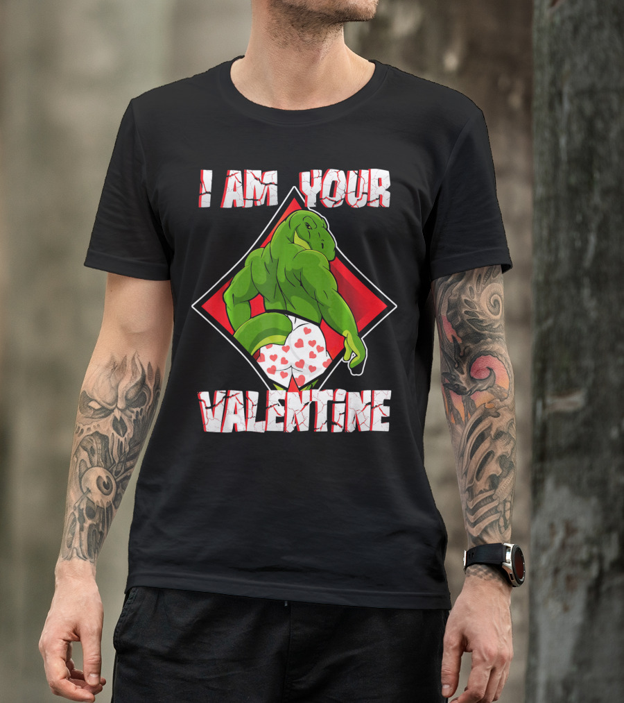 I Am Your Valentine Dinosaur With Heart Boxers T-Shirt